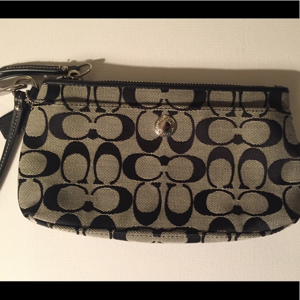 Coach Large Wristlet Black and Grey - Never used!